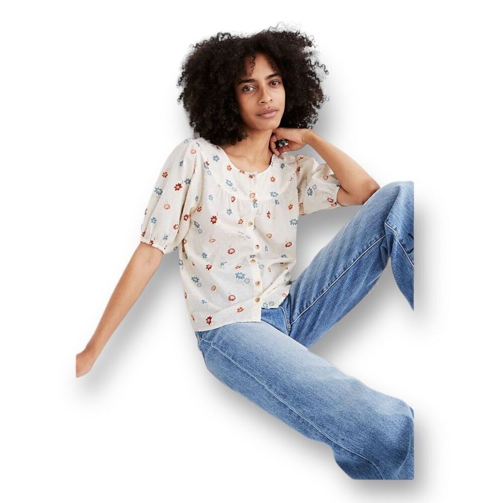 Madewell Prose Shirt Floral Full Button Blouse Top Size XXS